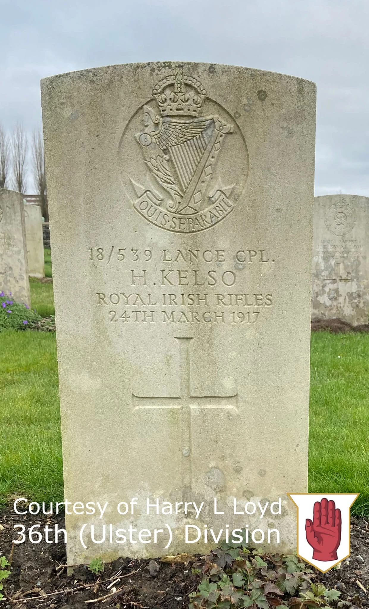 CWGC headstone of Lance-Corporal Hugh Kelso